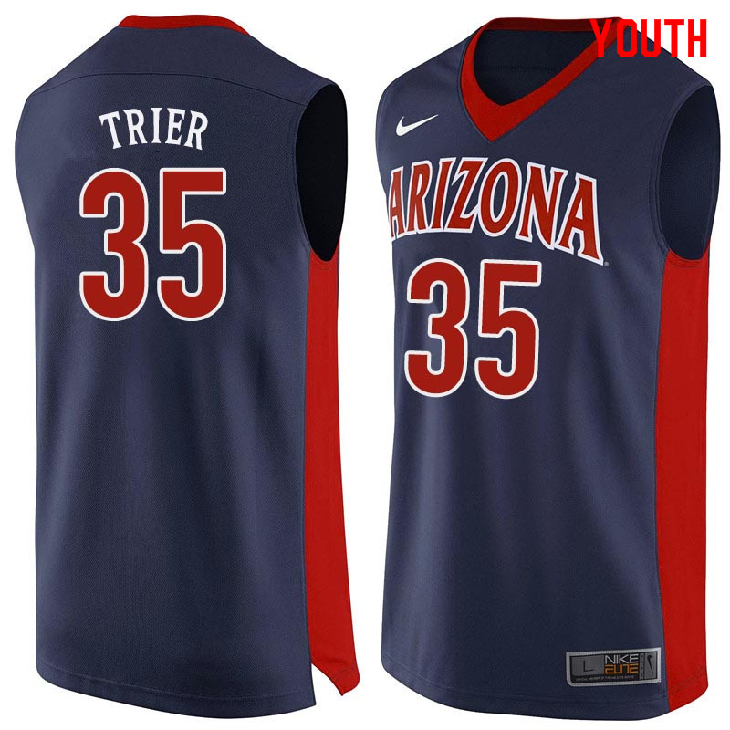Youth Arizona Wildcats #35 Allonzo Trier College Basketball Jerseys Sale-Navy